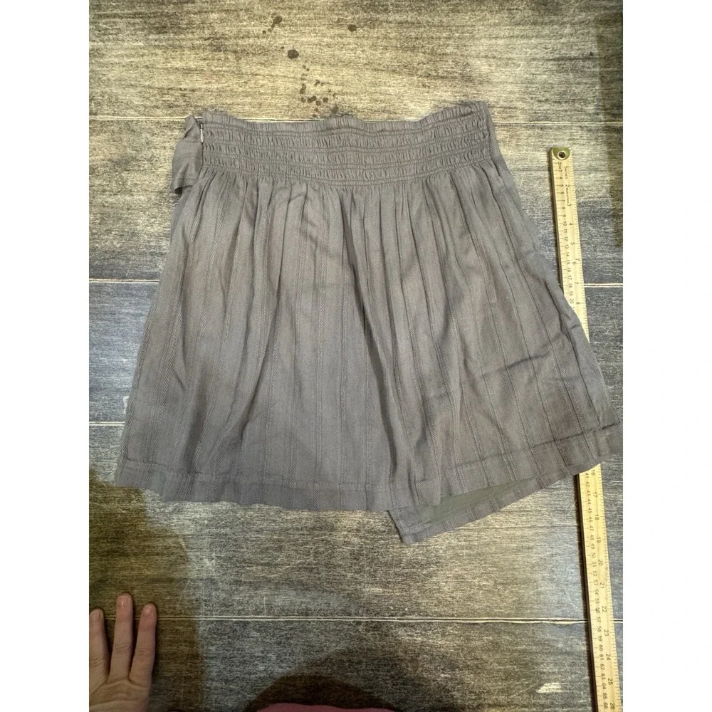 Club Monaco Wrap Mini Skirt Olive Green Lined Bow Tie Size 2‎ Ribbed Minimalist